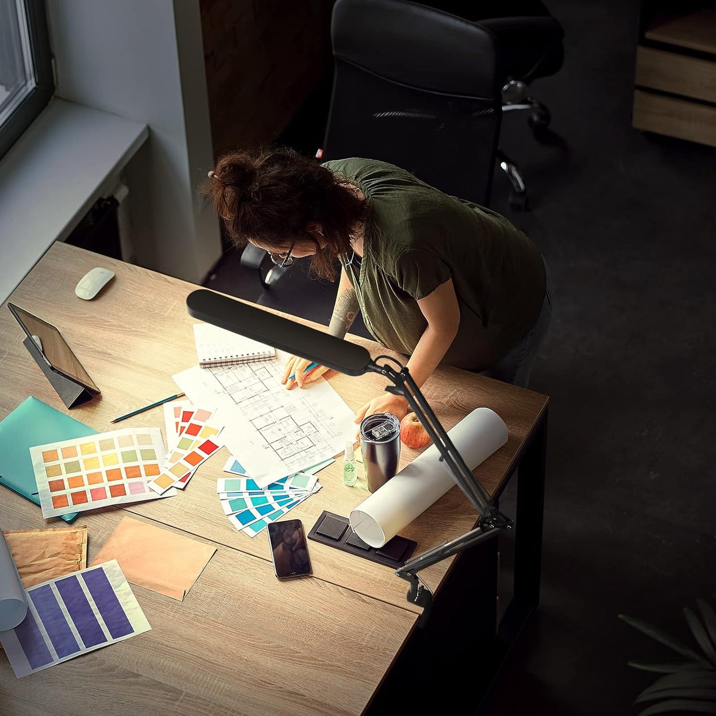 SKYLEO Desk Lamp for Home Office, Eye Comfortable LED Desk Light for L