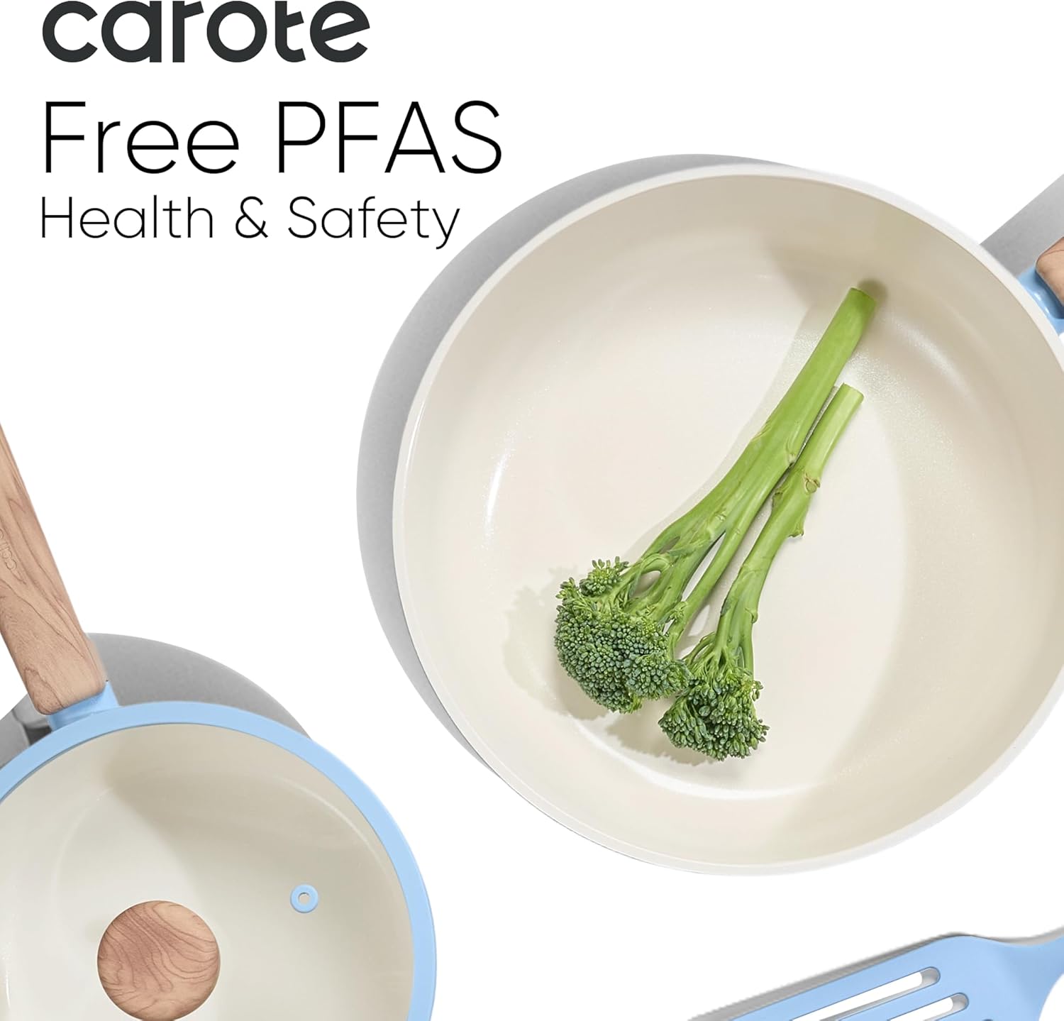 CAROTE 24pcs Ceramic Cookware Set, Pots and Pans Non Stick Kitchen Coo