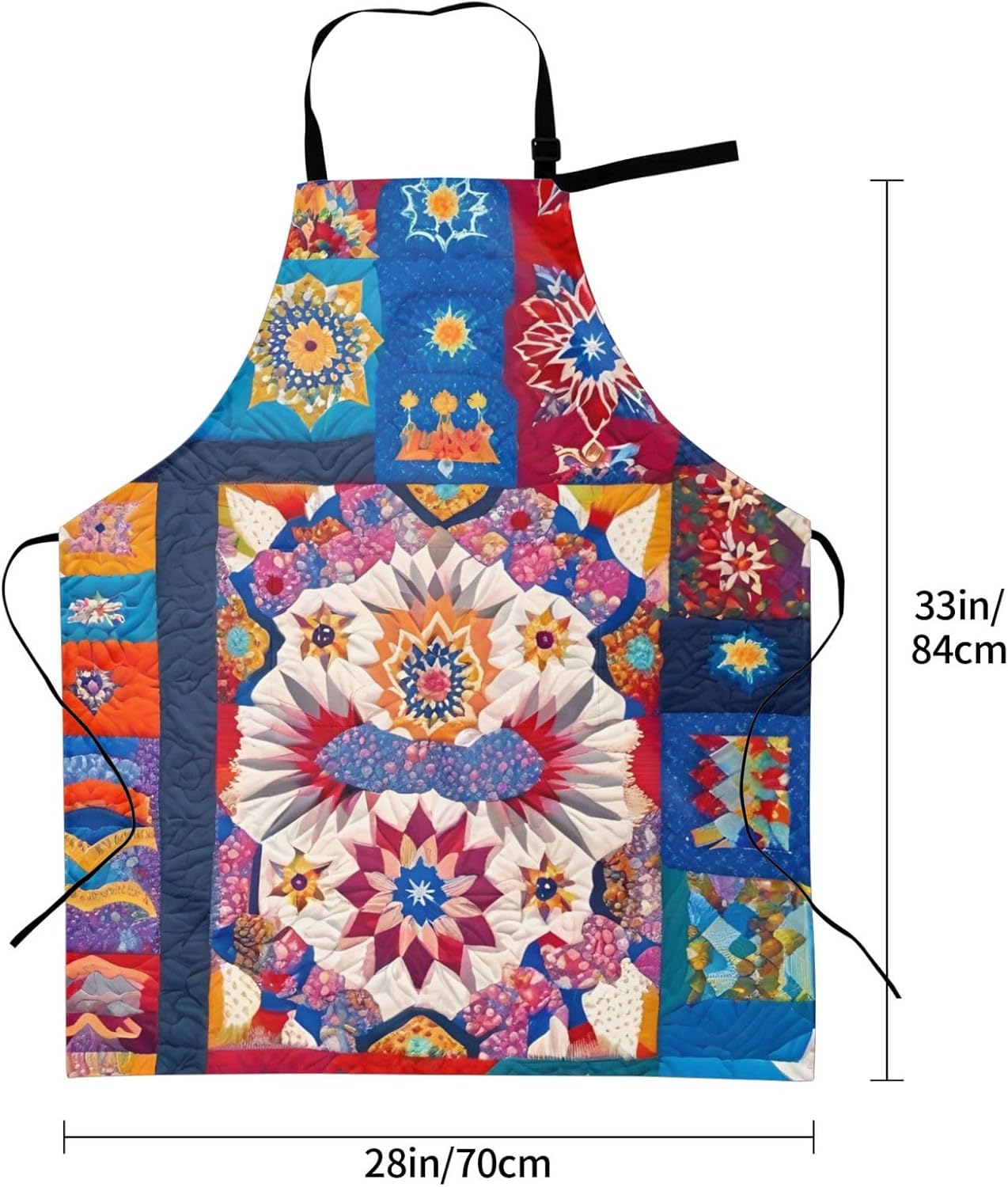 YANYU Retro flowwer Print 28x33 In Kitchen Apron Stylish Chef Apron with Pockets for Cooking Baking Painting