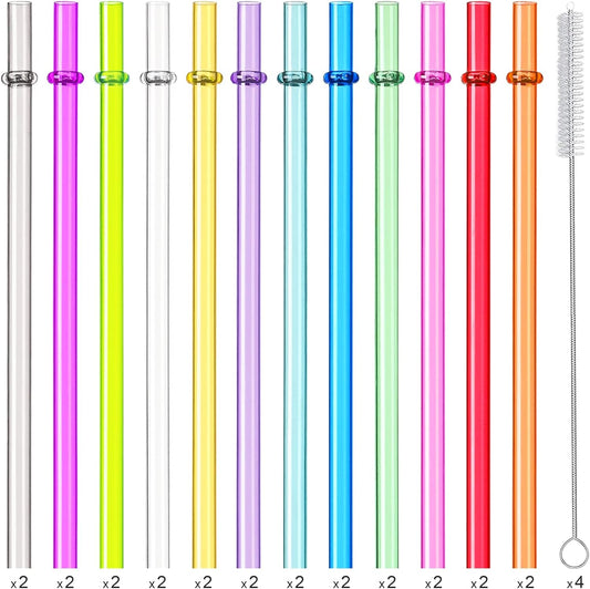 24 PCS, Reusable Straws with 4 Brushes, 10.5" Long Tritan Hard Plastic