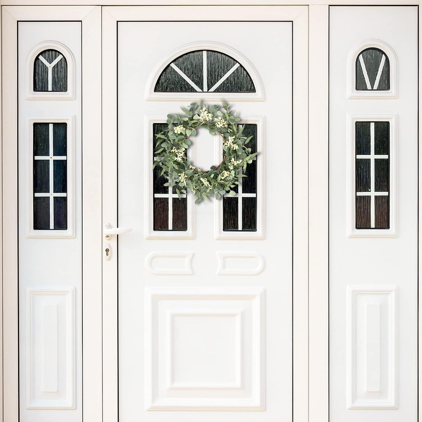 Pinkpum 20'' Eucalyptus Wreath for Front Door, Porch, Window - Green D