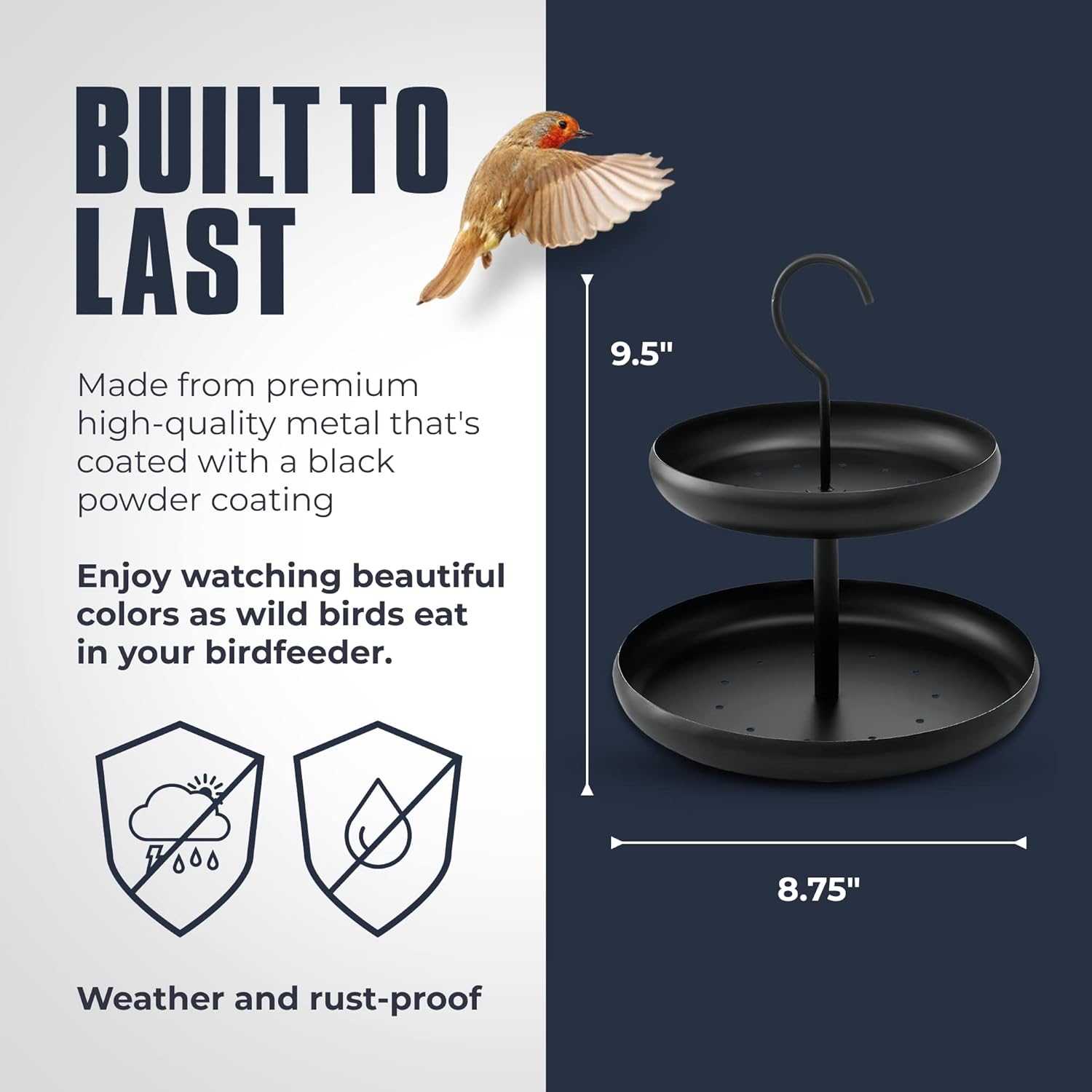 Monarch Abode Hanging Bird Feeder for Outdoors – Hanging Birdfeeder wi