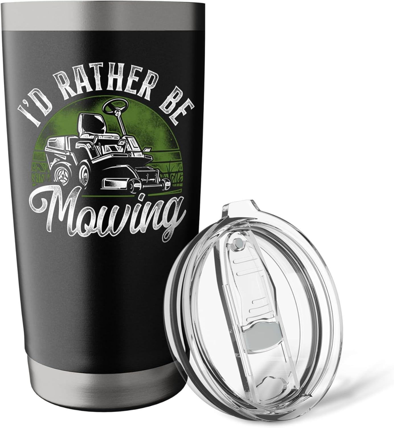 Lawn Mower Mowing Dad Father Landscaper Vintage Tractor I'D Stainless Steel Insulated Tumbler