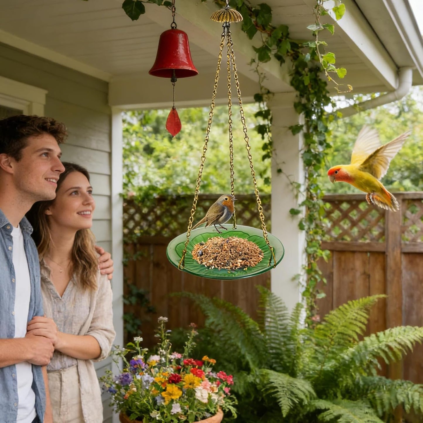 Window Hummingbird Feeder, Decorative Flower Tray, Transparent Station, Sturdy Polyester Material Feeder, Bird Feeding Accessory, Outdoor Garden Backyard Porch Park Display