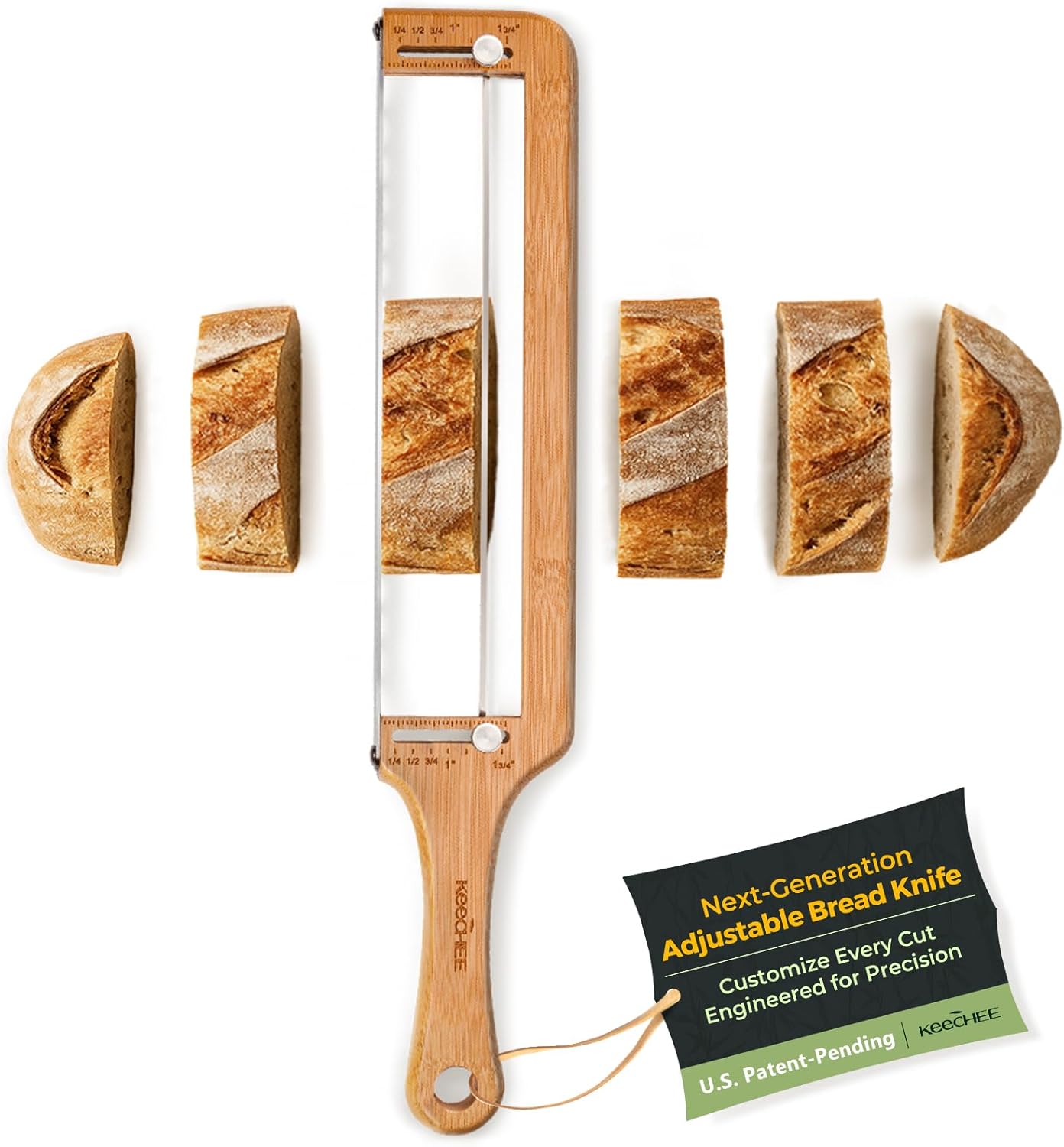 keechee Bread Pilot Adjustable Bread Knife – Upgraded Bread Slicer for