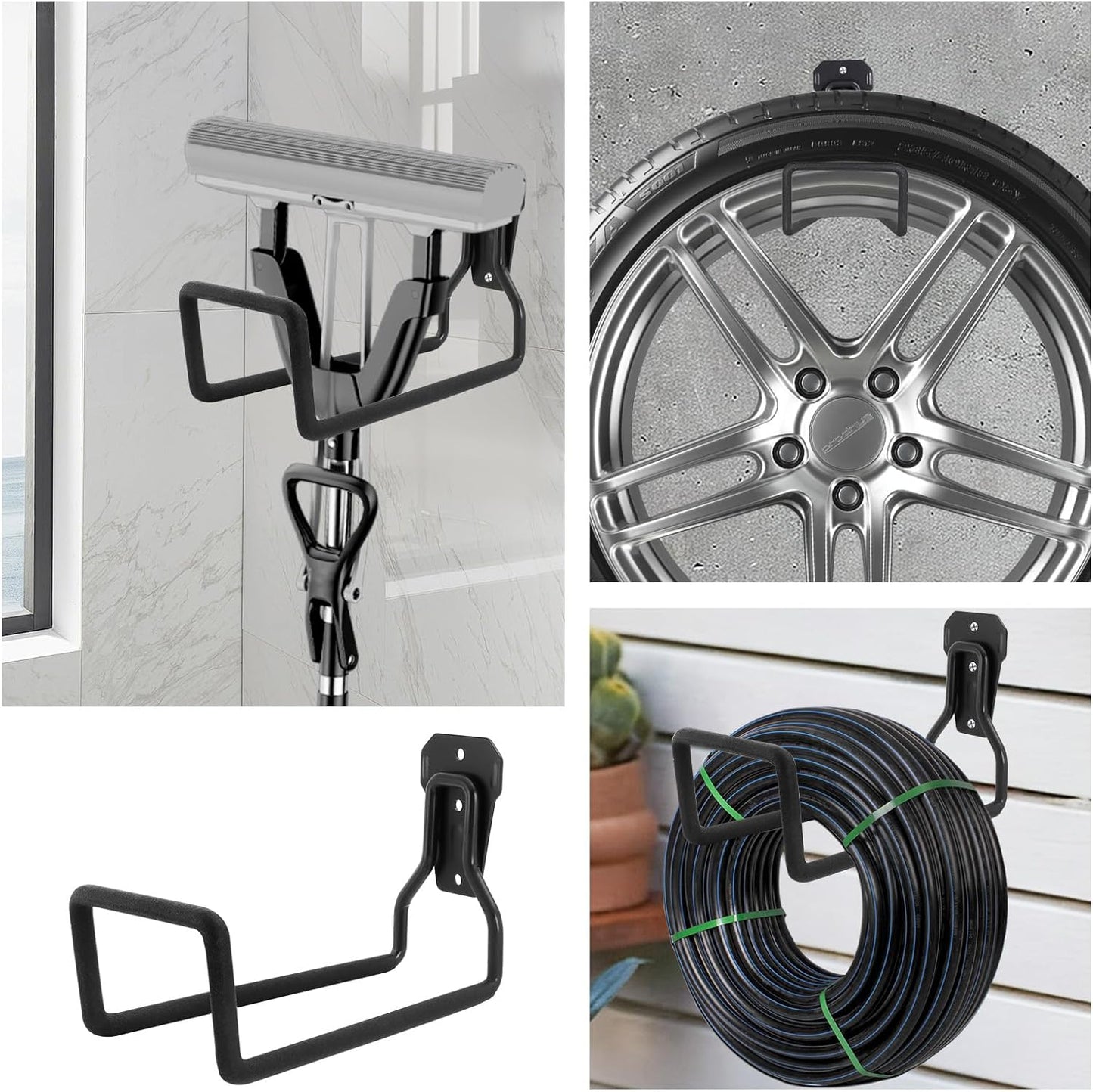 Slatwall Hooks Heavy Duty, 10-Pack Garage Hooks, Metal Wall Organizer for Hanging Ladder Bike Hose, Used in Kitchen, Garden, Garage, Tool Oragnization