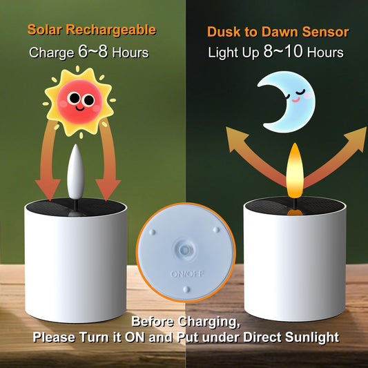EuroFone 6pcs Solar Tea Lights Outdoor Waterproof - Rechargeable Battery Candles for Lantern, Garden, Camping & Decor, Small Solar Lights Waterproof