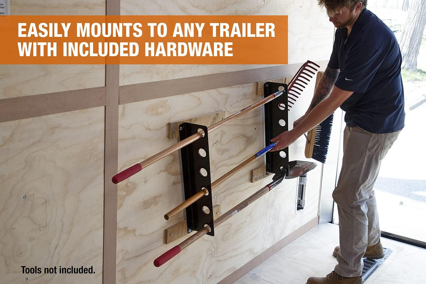 Buyers Products LT37 Hand Tool Rack for Enclosed Landscaping Truck Tra
