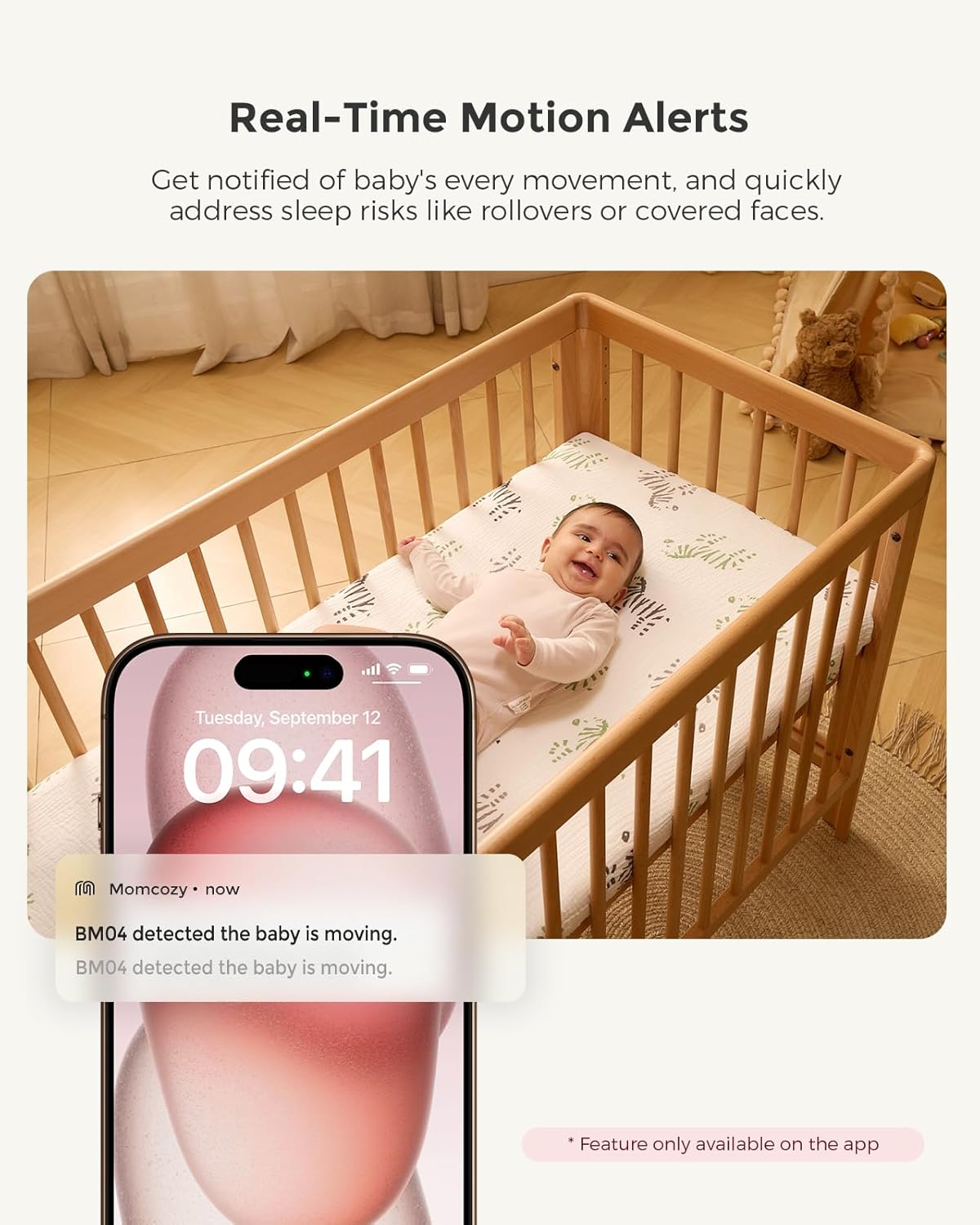 Momcozy Smart WiFi Baby Monitor with Camera and Audio, 5" 1080P Screen