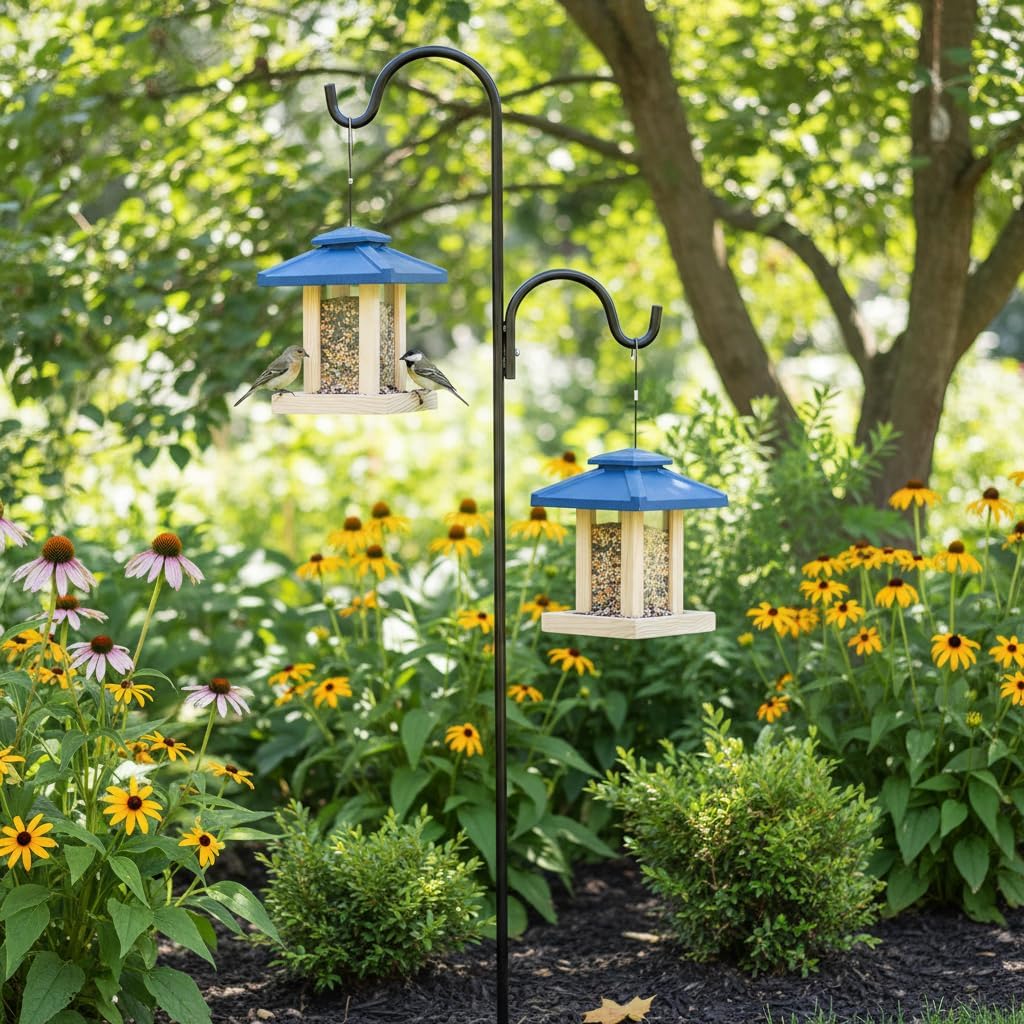 2026 Cedar Alpha Pavilion Style Silo Bird Feeder - Solid Cedar Wood - Longtime Durability - Patented Design - Going Green Roof