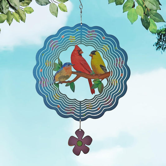 Birds Wind Spinner,Metal Wind Spinners for Outdoor,3D Double Sided Han