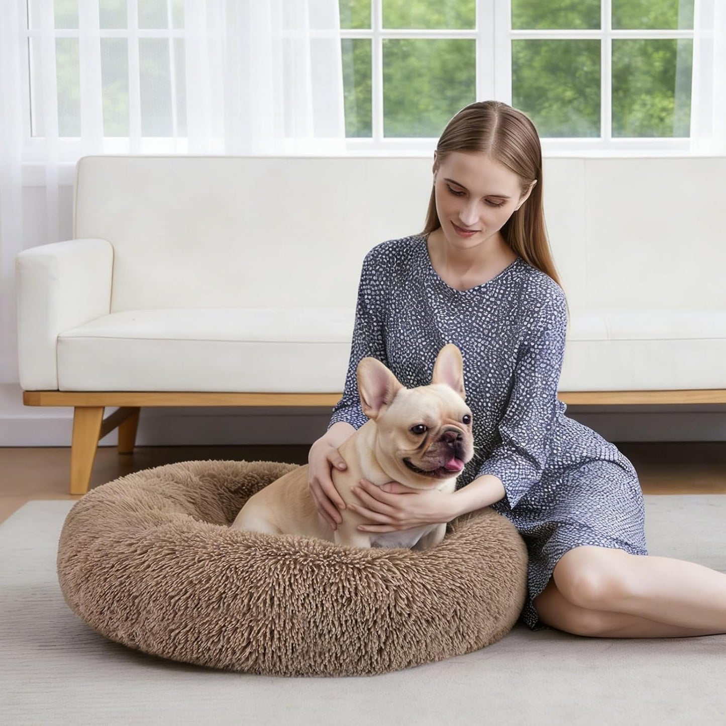 MIXJOY Orthopedic Dog Bed Comfortable Donut Cuddler Round Pet Beds Ult