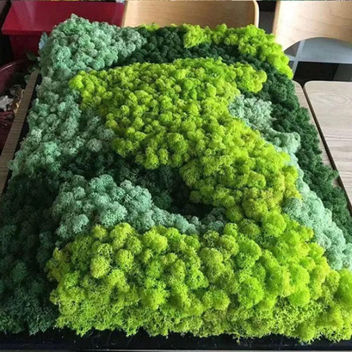 QueenBox® 40g Multi-Color Artificial Moss Fake Green Lichen Plants Imitation Decorative Moss for Home Wall Garden Outdoor, Reddish Brown