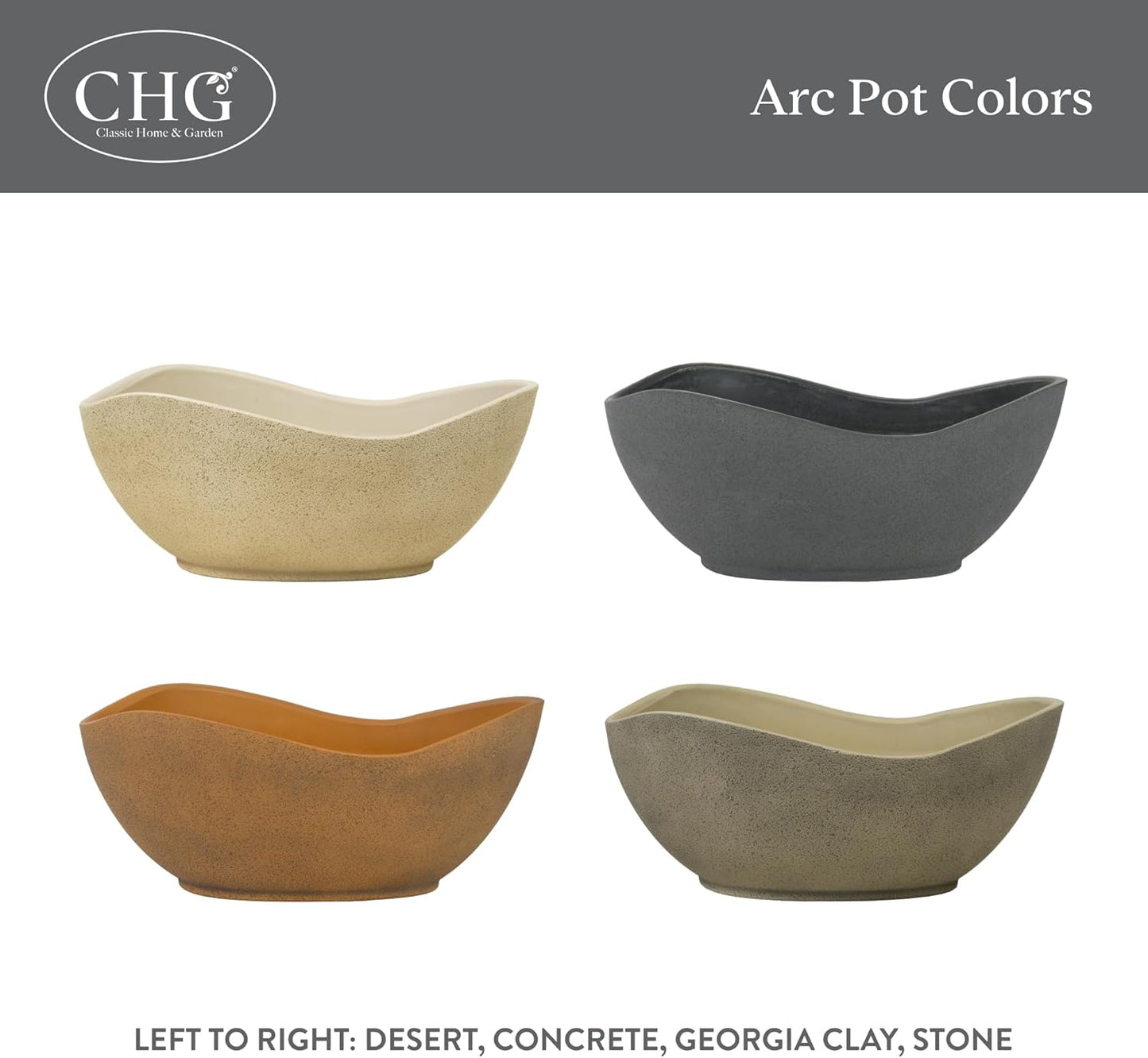 Classic Home and Garden Arc Unique Planter Bowl w/Drain Plug - UV Resi