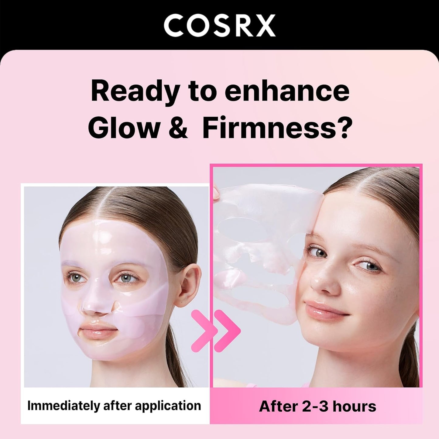 COSRX Pink Peptides Collagen Lifting Glow Hydrogel Face Masks Skincare