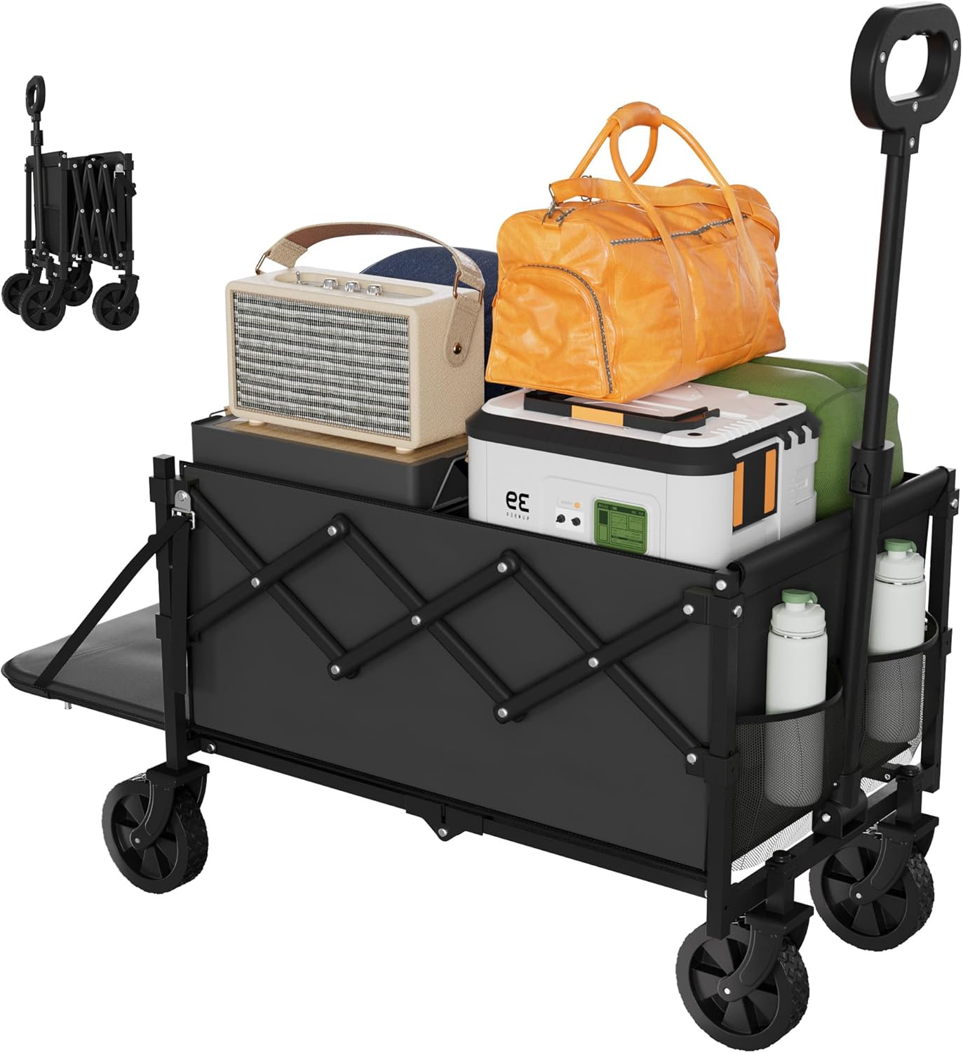 Foldable Wagons Carts, Lightweight Collapsible Portable Utility Shoppi