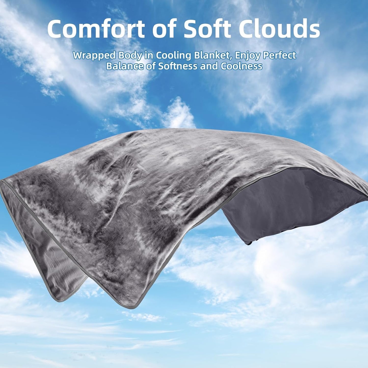 inhand Cooling Blanket Queen Size (90"x90"), Cooling Blankets for Hot Sleepers, Absorbs Heat to Keep Adults Cool For Summer Nights Sweats, Thin Cold Lightweight Blanket for Couch Bed, All Season Use