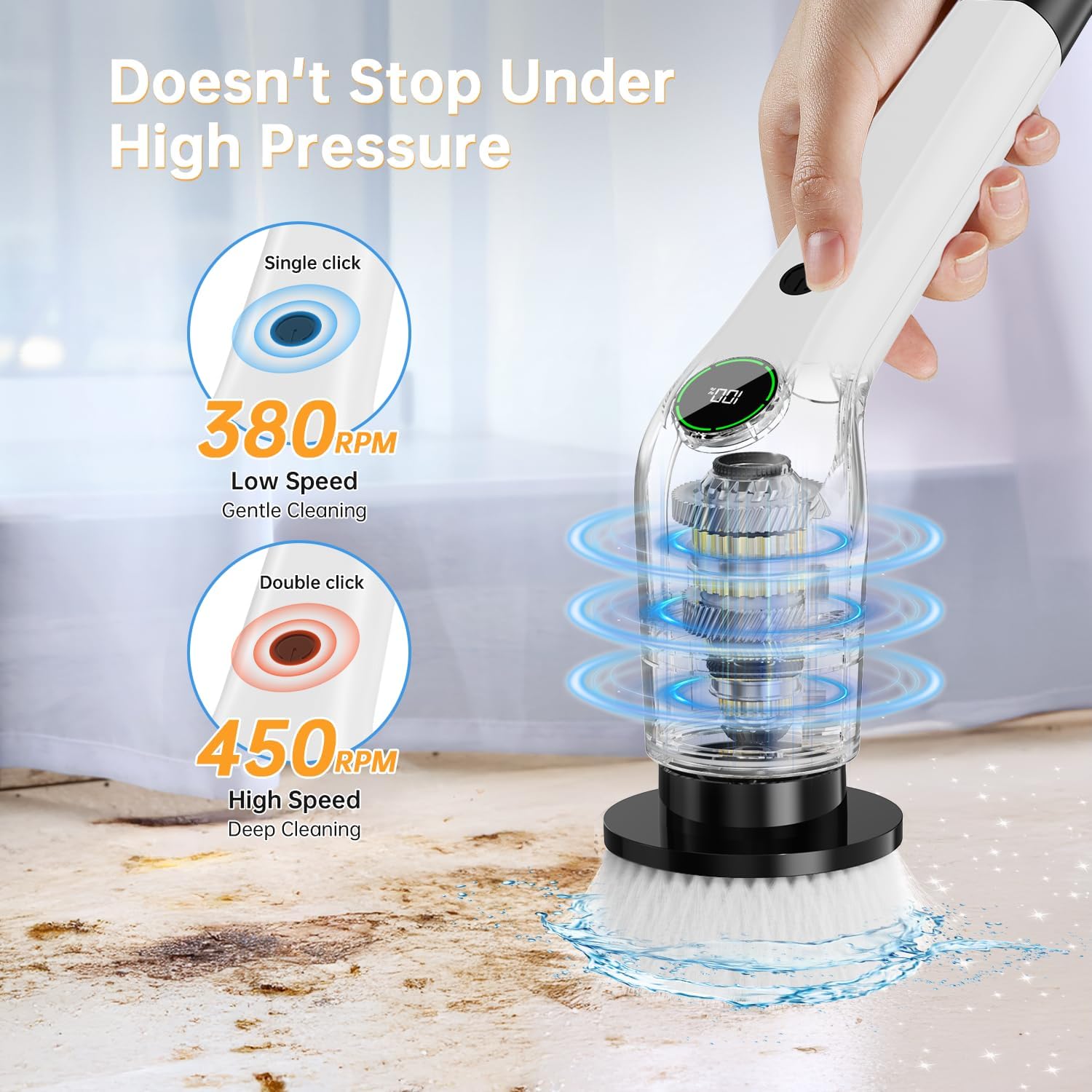Electric Spin Scrubber, Cordless Shower Scrubber with 8 Scrub Brush, 2
