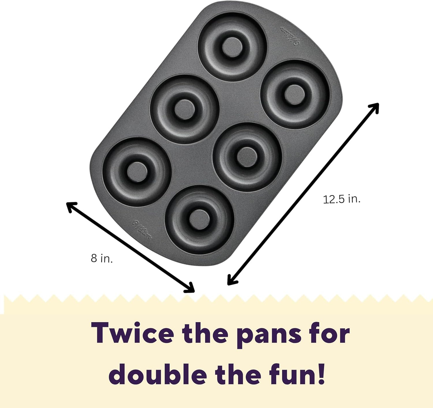 Wilton Gold Non-Stick 2 Piece Donut Pan Set, Cold-Rolled Steel Bakewar