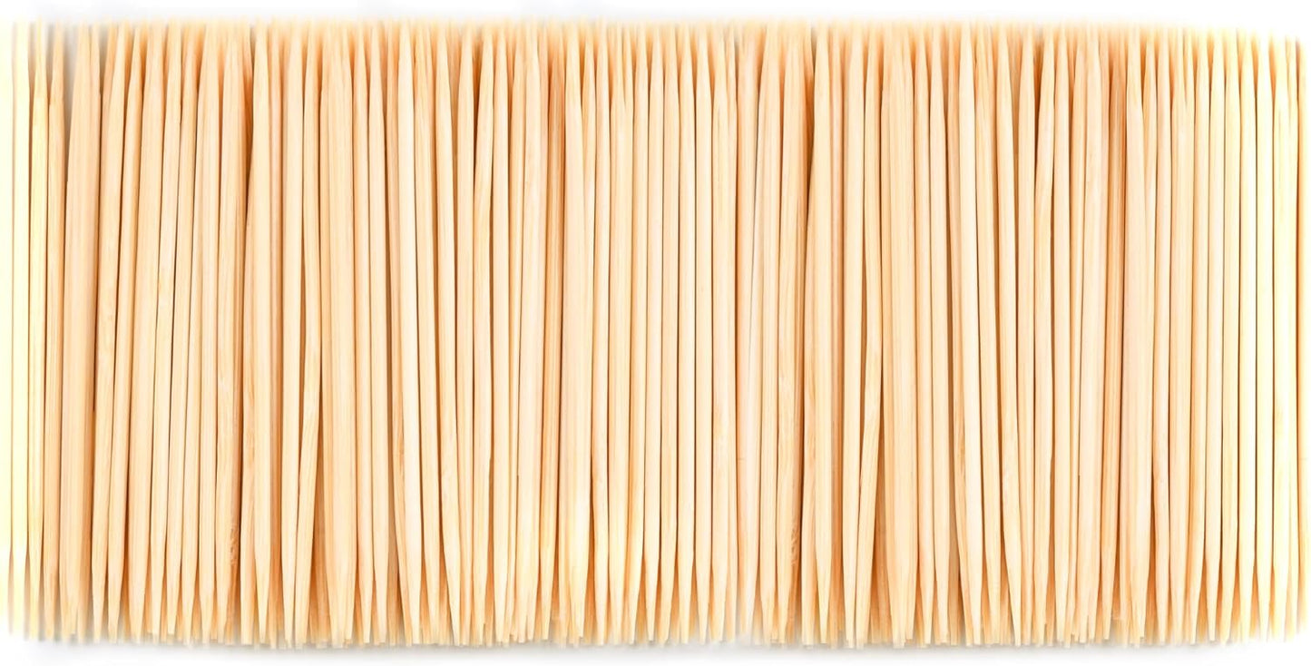 1000 Count Bamboo Toothpicks Barbecue, Fruits And Teeth Cleaning - Round Double-Pointed Wooden Toothpicks, For Appetizers,Olives
