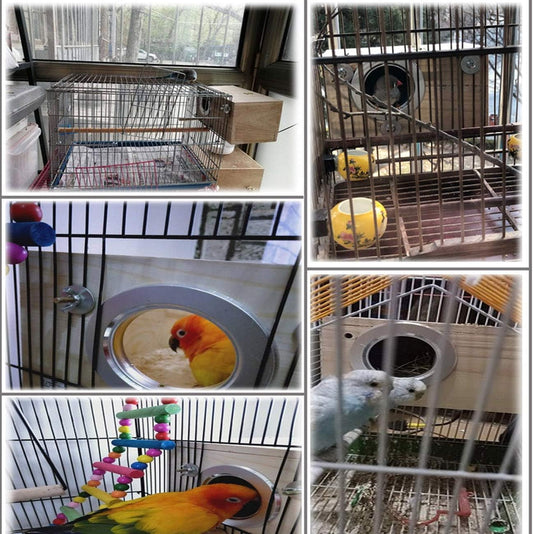 Hamiledyi 2PCS Parakeet Nesting Box Bird House Bird Nest Wood Breeding Box Parrot Mating Box for Parrot Lovebirds Cockatiel Conure Cockatoo Budgie Finch Canary（Style A）