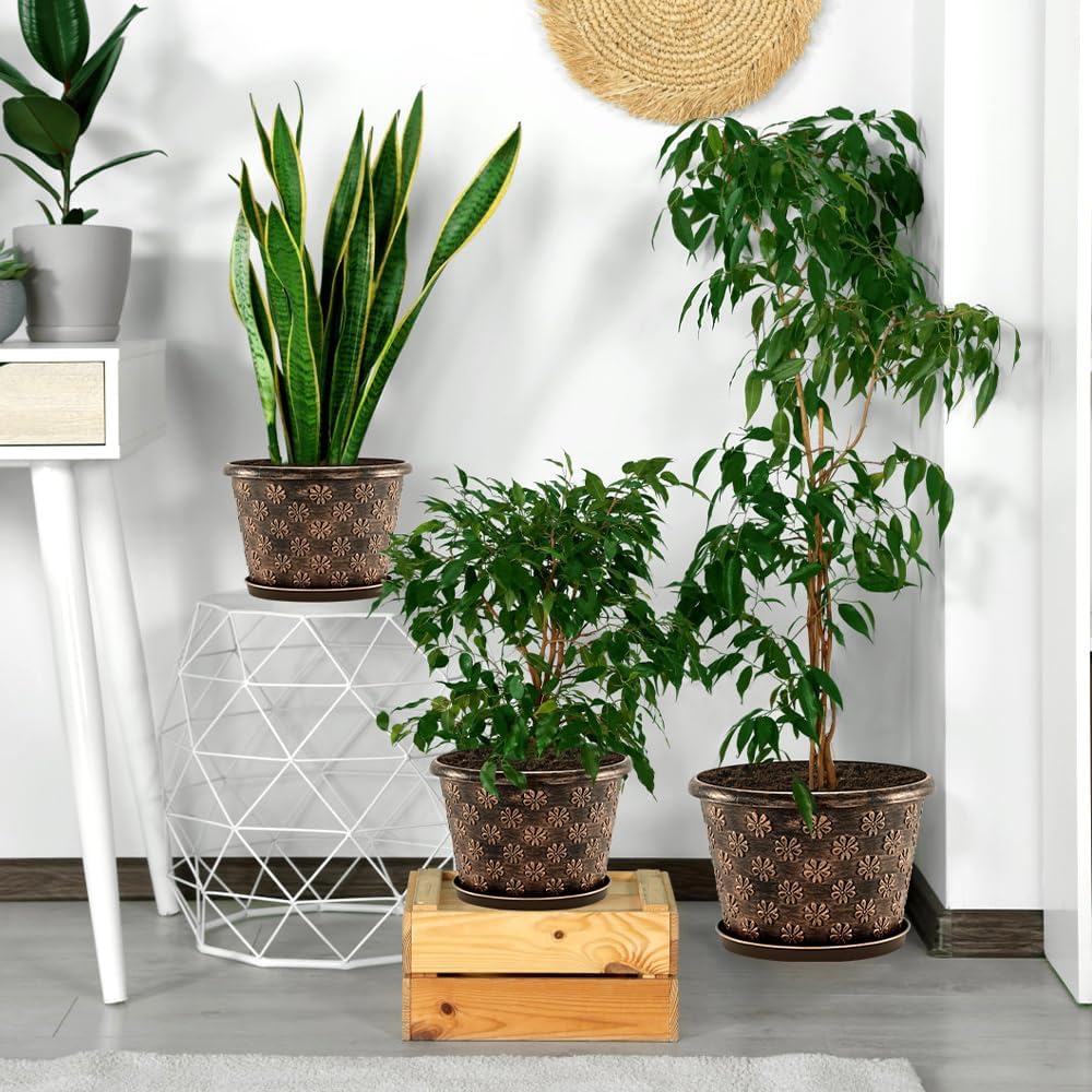 16 Inch Planter Pots for Plants, Plastic Large Flower Pots Indoor Outd