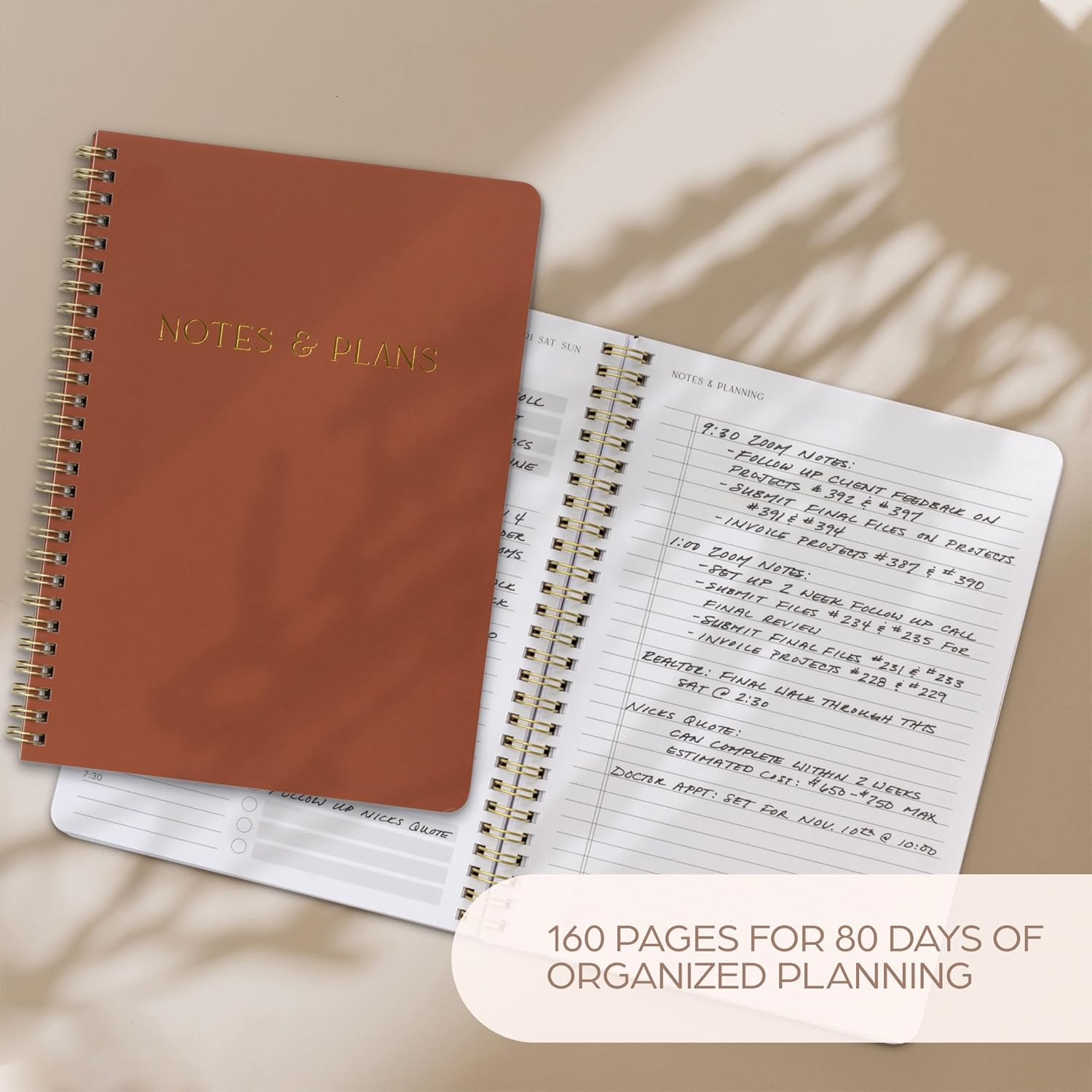 Beautiful Daily Planner And Notebook With Hourly Schedule - Aesthetic 