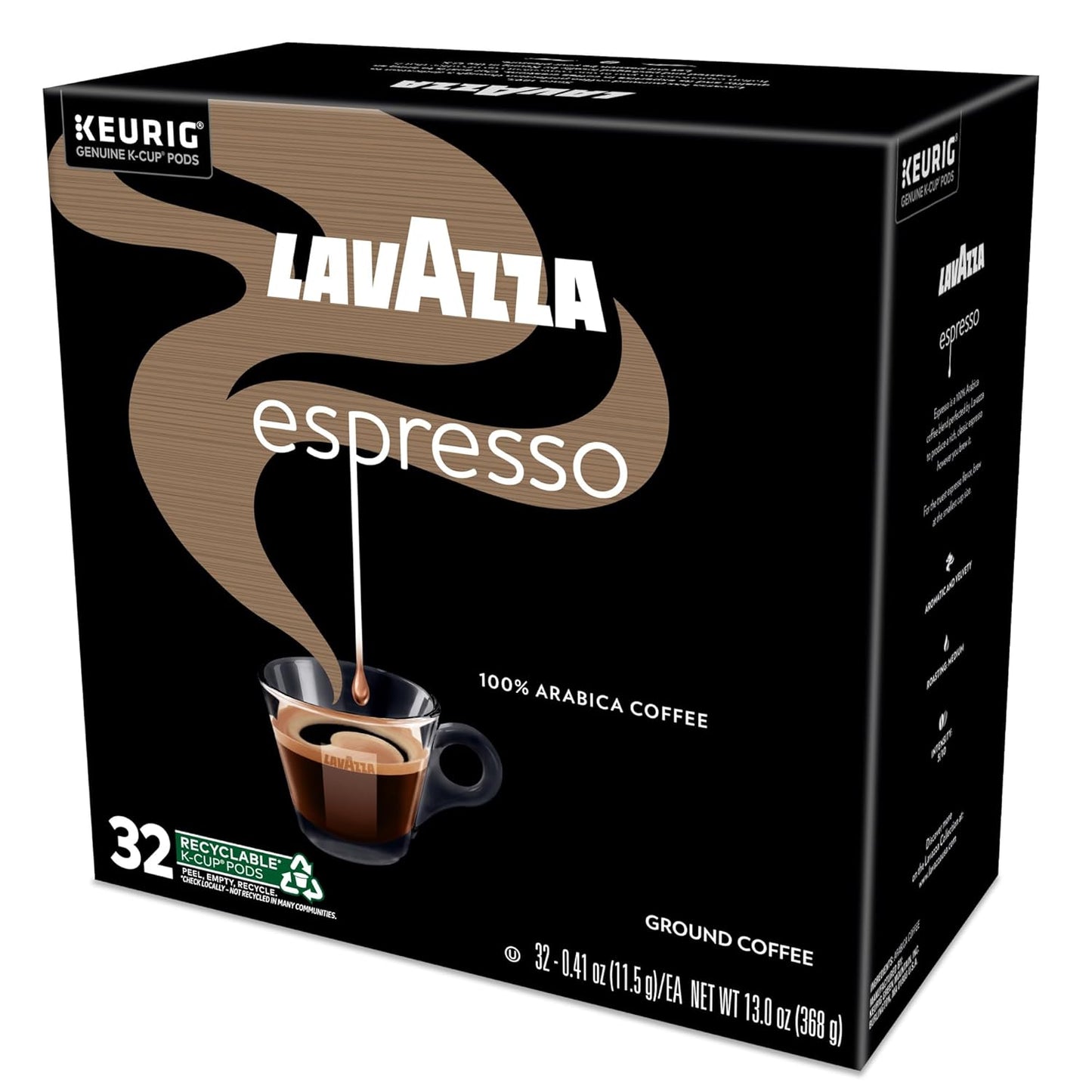 Lavazza Espresso, Single-Serve Keurig K-Cup Pods, Medium Roast Coffee,
