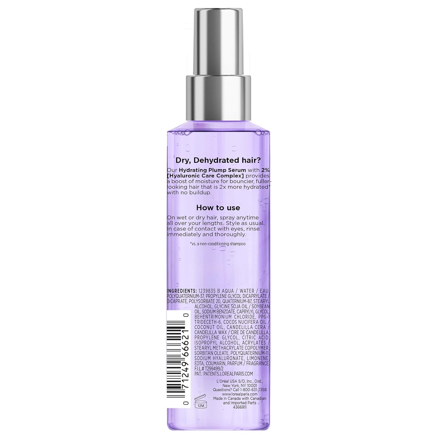L'Oreal Paris Elvive Hyaluron Plump Moisture Plump Hair Serum for Dehy