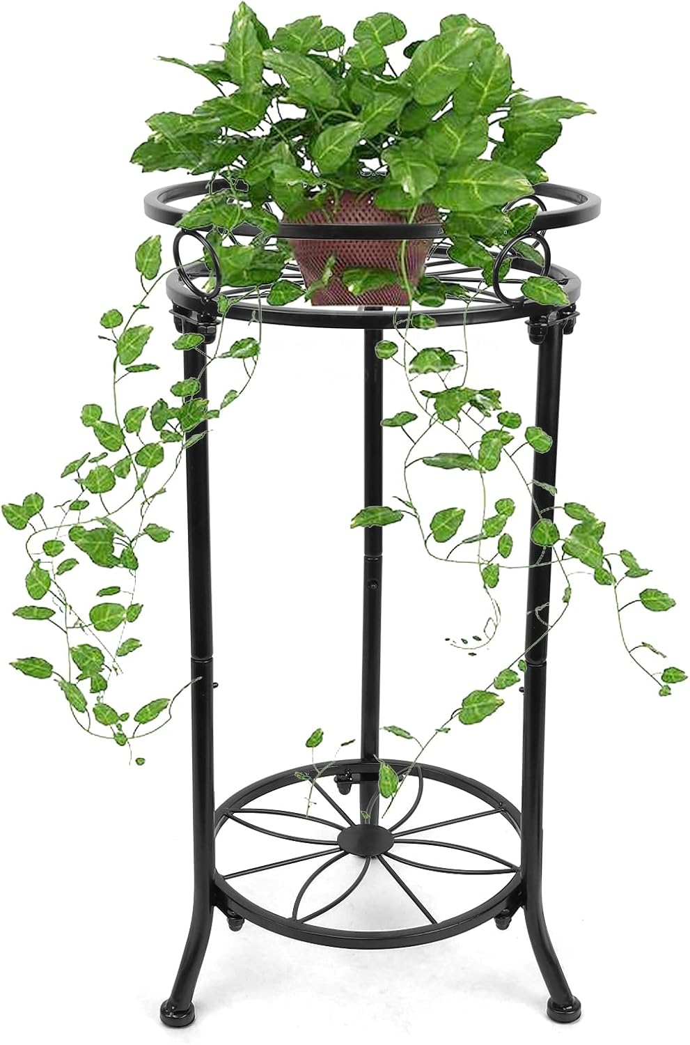 Plant Stand Indoor 2-Tier,20.3 Outdoor Tall Metal Plant Stands Black,S