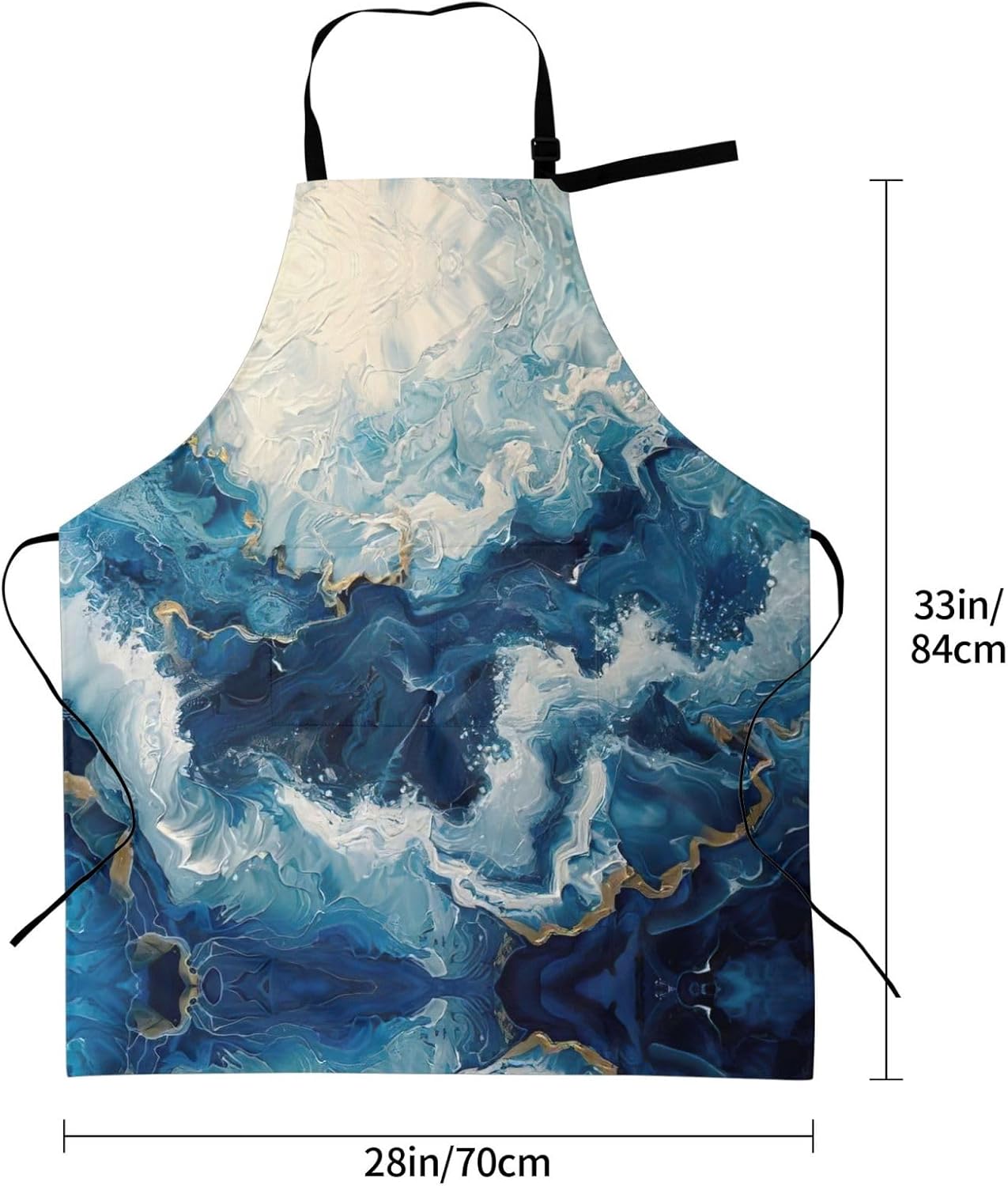 WITHIN THE TIDES print Waterproof chef's apron with pocket apron for kitchen cooking baking barbecue and gardening