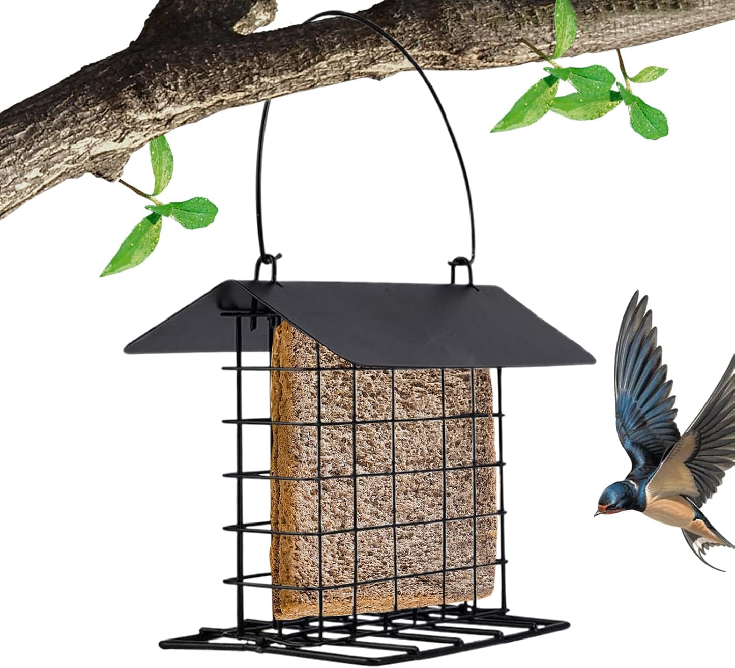 Squirrel Proof Suet Feeder - Reusable Feeding Station, Sturdy Bird Cage Feeder, Easy Fill Design, Premium Weather-Resistant Material, Wild Bird, Backyard Outdoor Use, Hummingbird Woodpecker Birds