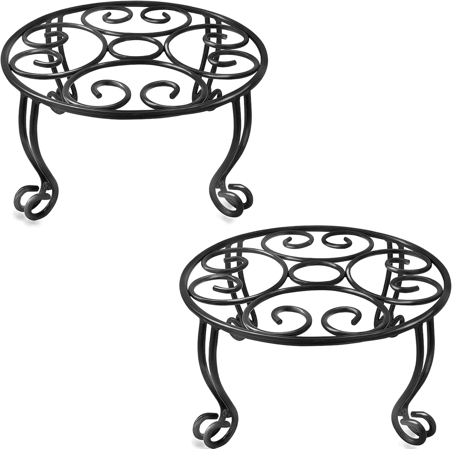 Metal Outdoor Plant Stand 11.8IN Diameter Heavy Duty Plant Pot Stands 