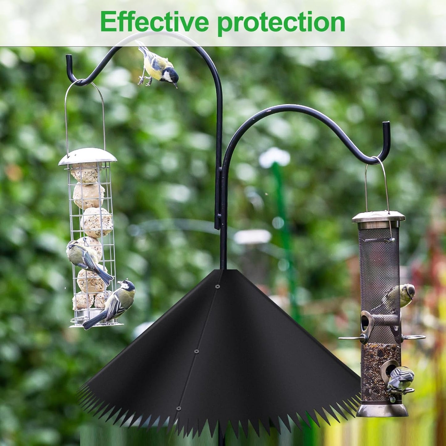 Qualirey 2 Pcs 16 Inch Squirrel Baffle for Bird Feeder Pole, Outside Pole Mount Bird House Squirrel Baffle for Outdoor Shepherds Hook, Classic Style