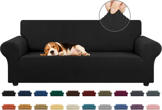 KEKUOU Stretch Sofa Cover Slipcover ，Couch Covers for 3 Cushion Couch 