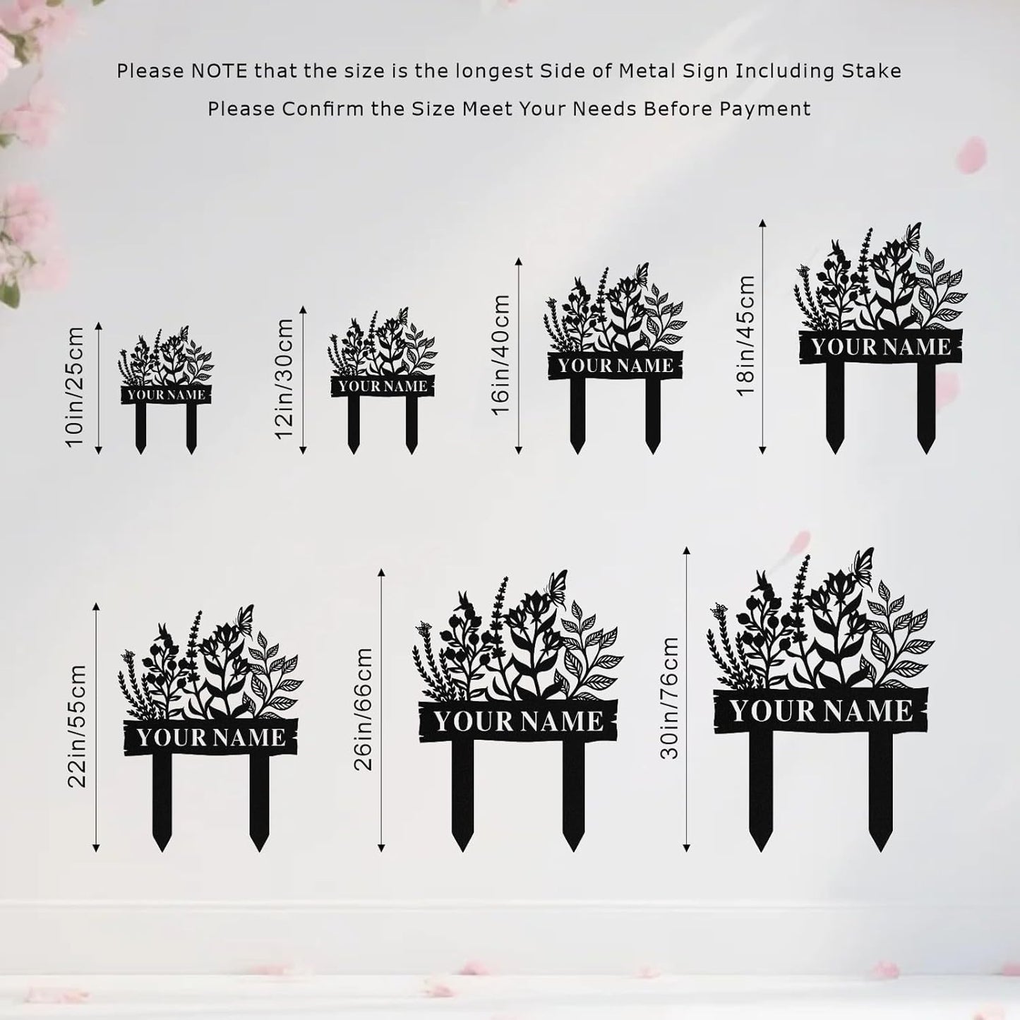 Personalized Garden Signs with Stake, Custom Metal Garden Sign for Out
