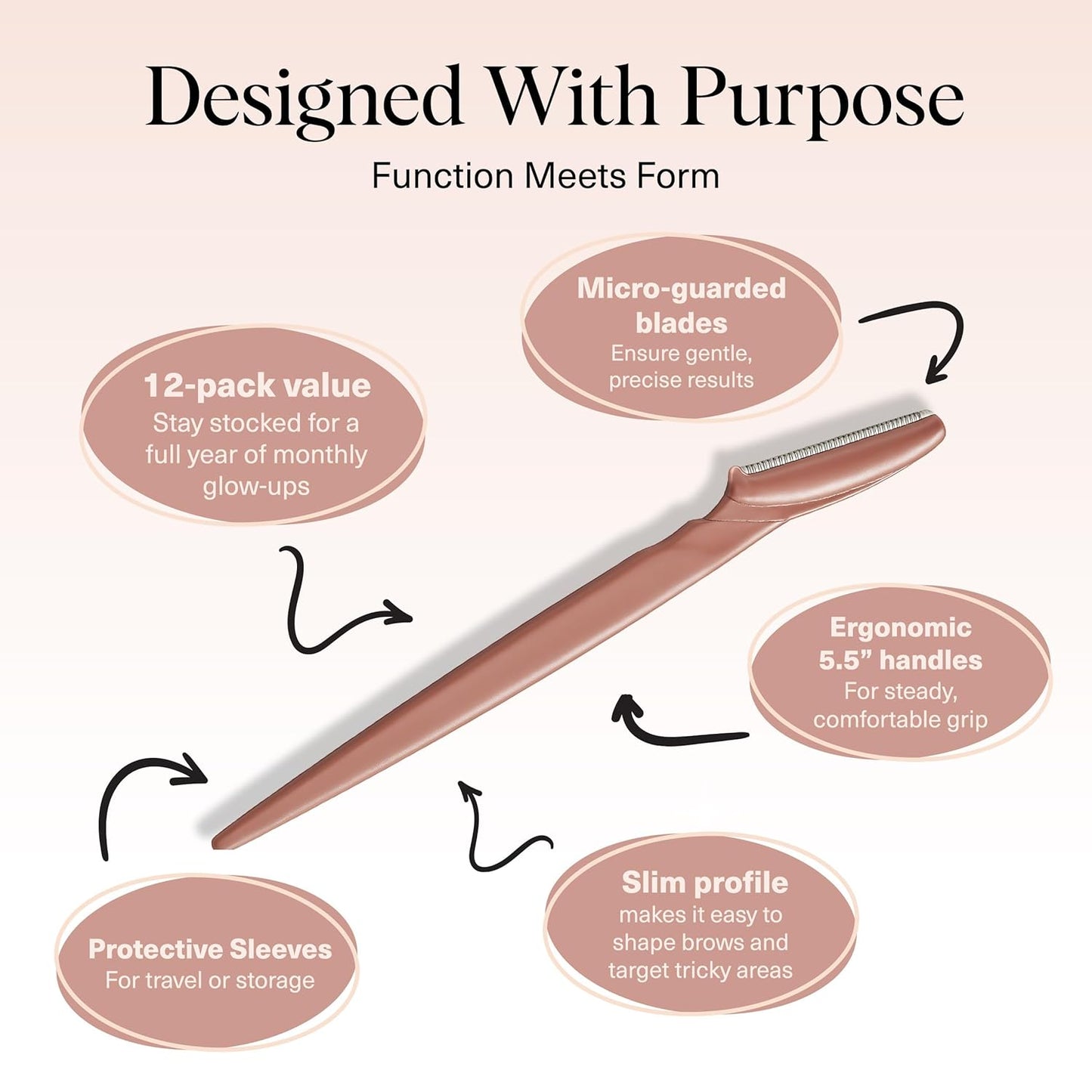 Kitsch Dermaplane Razor for Women Face – Face Razors for Women & Men, 