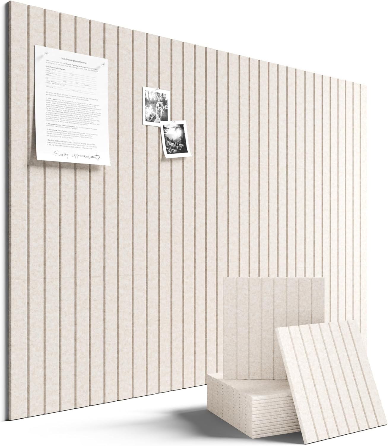 Fluxynara Large Felt Bulletin Board 48" x 36" Cork Board Alternative-1