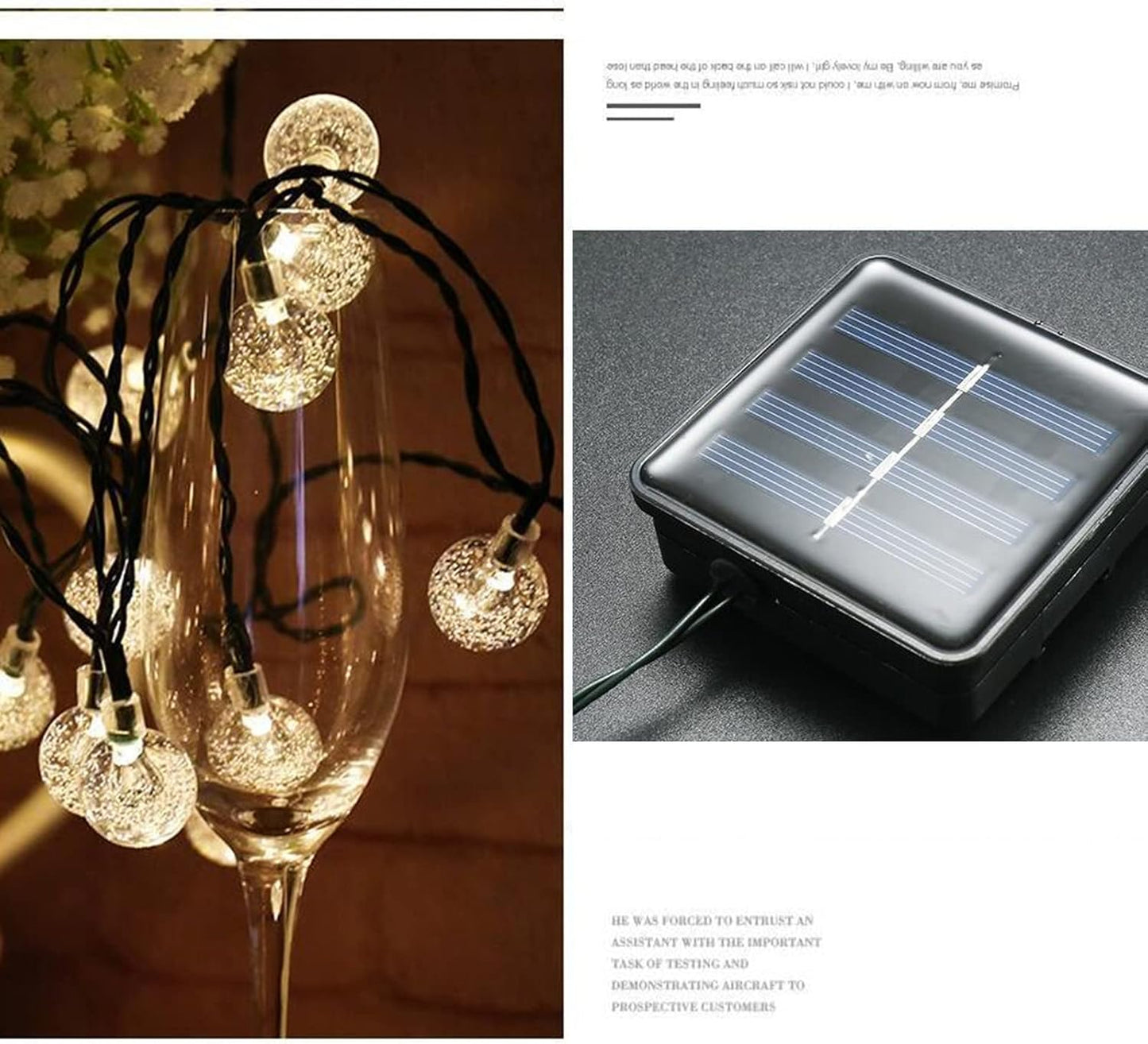 72Ft LED Crystal Ball Waterproof String Lights Solar Powered Fairy Lighting for Garden Home Patio Landscape Holiday Decorations,Solar String Lights Outdoor, Warm White Globe Solar Fairy Lights Outdoor