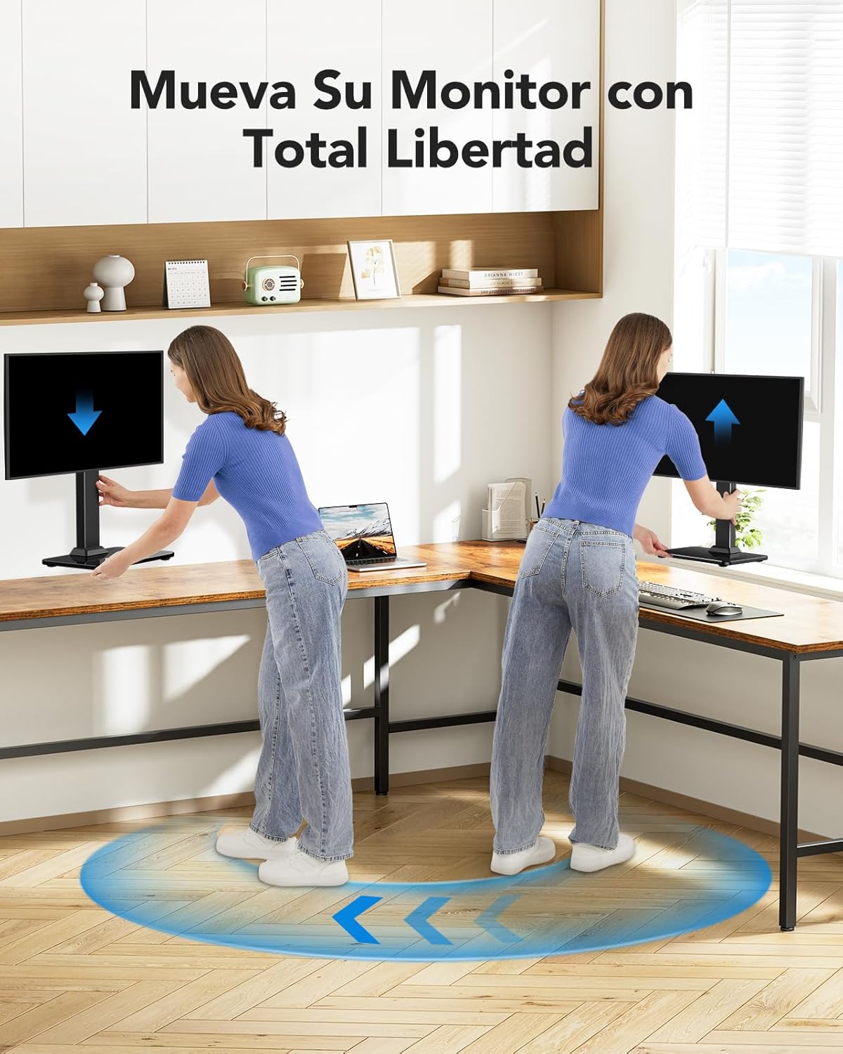 HUANUO Monitor Stand, Freestanding VESA Mount for 13 to 34 Inch Screen