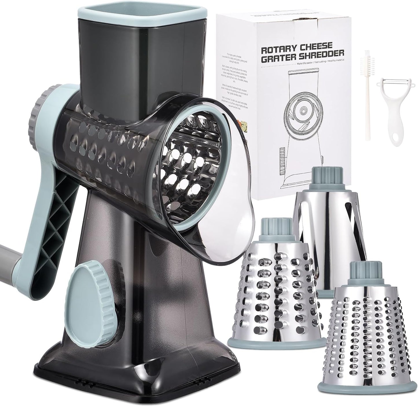 Rotary Cheese Grater with Handle Kitchen Shredder Slicer Grater Slicer
