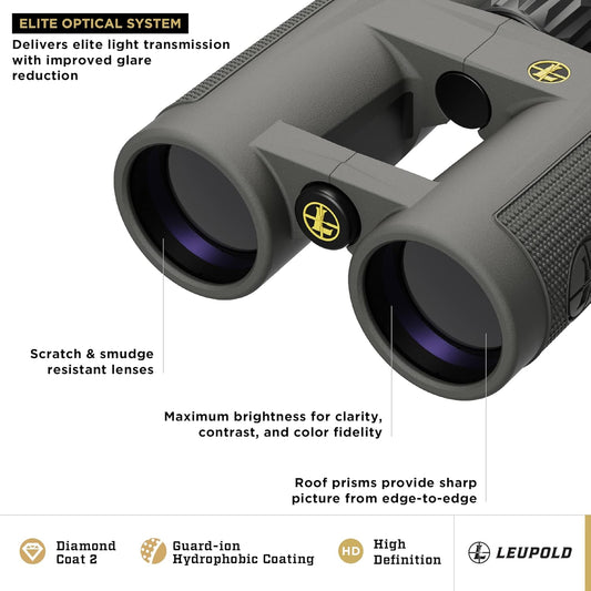 Leupold BX-4 Pro Guide HD Binoculars, 10x42mm, Shadow Gray (172666)