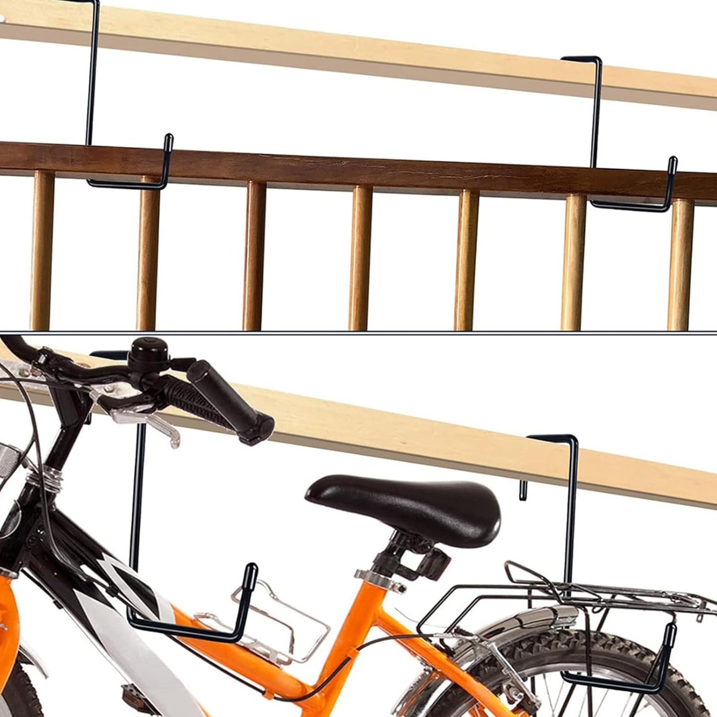 12 Pack Heavy Duty Rafter Hanger Hooks, Vinyl Coated Garage Ladder Hanger, Large S Hook Storage Organizer, Bicycle Hooks for Organizing Garden Tools, Ladders, Hoses, Ropes and More Equipment(Black)