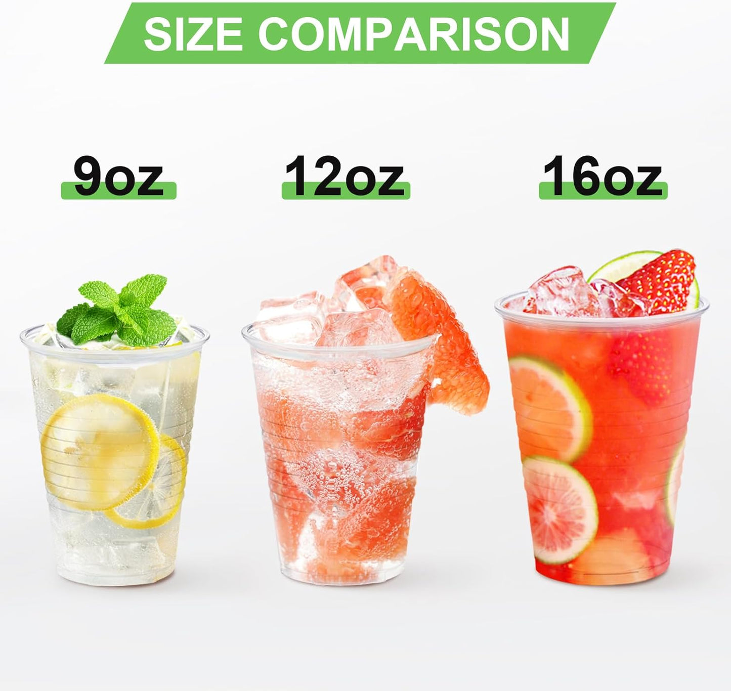 Lamosi 300 Pack 12 oz Clear Plastic Cups,12 Ounce Disposable Cold Drinking Cups for Party, Picnic, BBQ, Travel, Christmas, Events