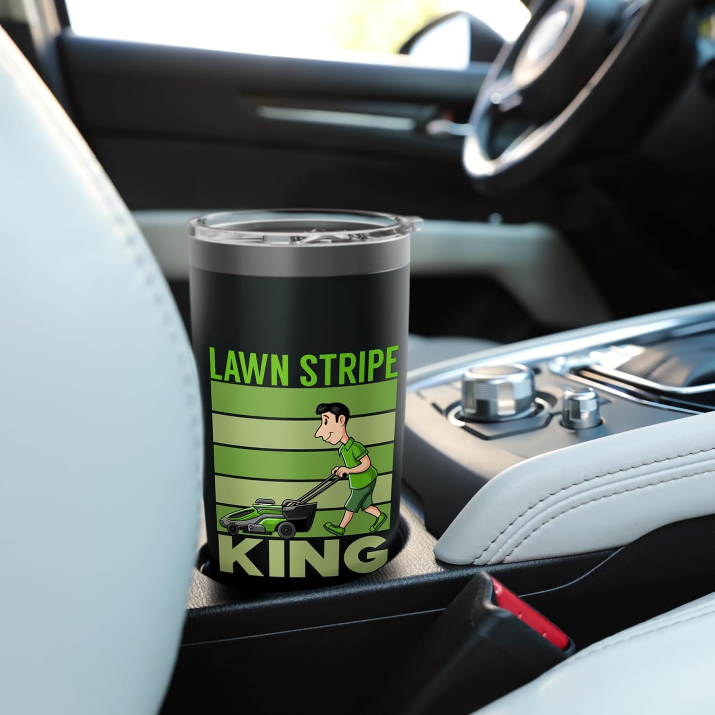 Lawn Stripe King Funny Lawn Mower Stripes Garden Lover Stainless Steel Insulated Tumbler