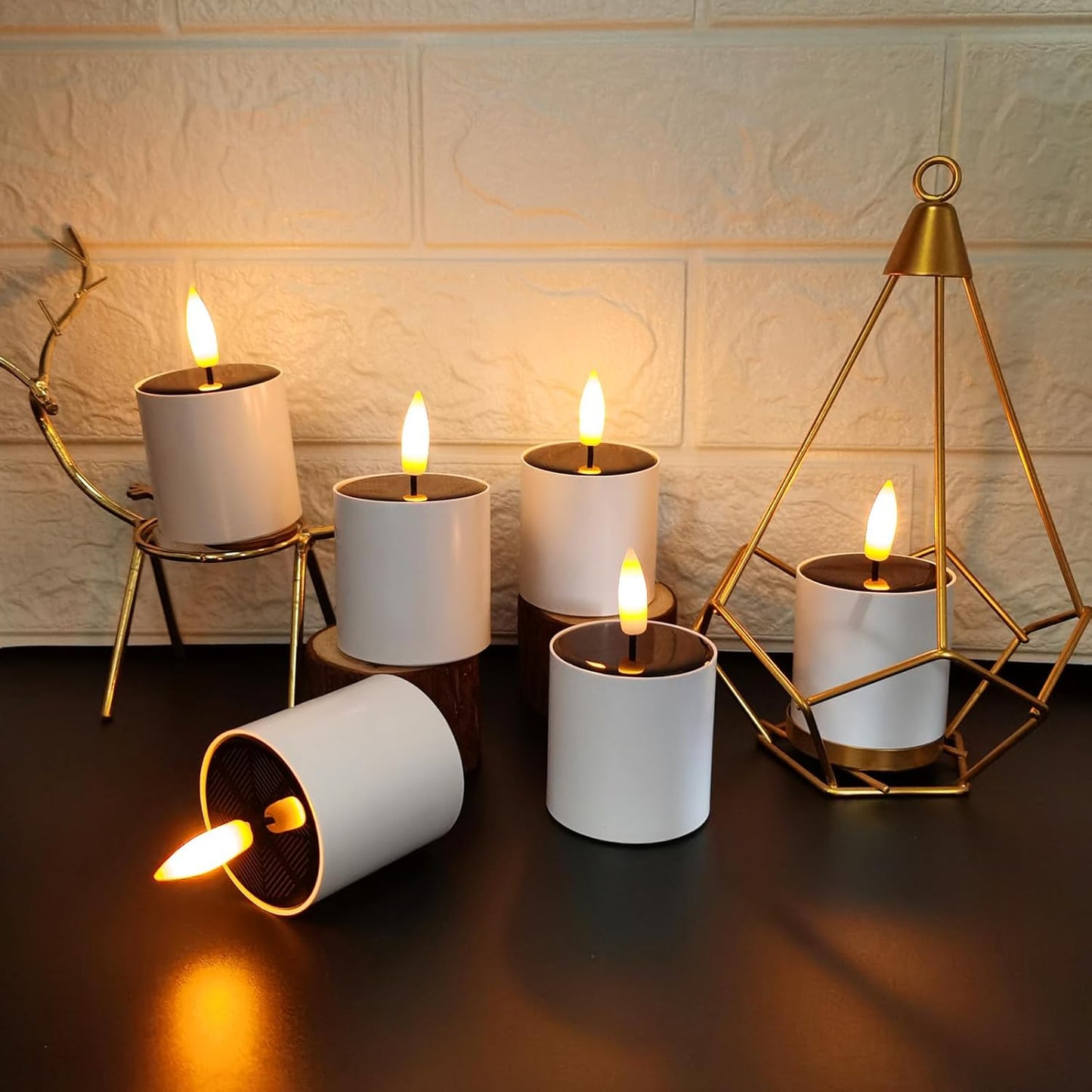 EuroFone 6pcs Solar Tea Lights Outdoor Waterproof - Rechargeable Battery Candles for Lantern, Garden, Camping & Decor, Small Solar Lights Waterproof