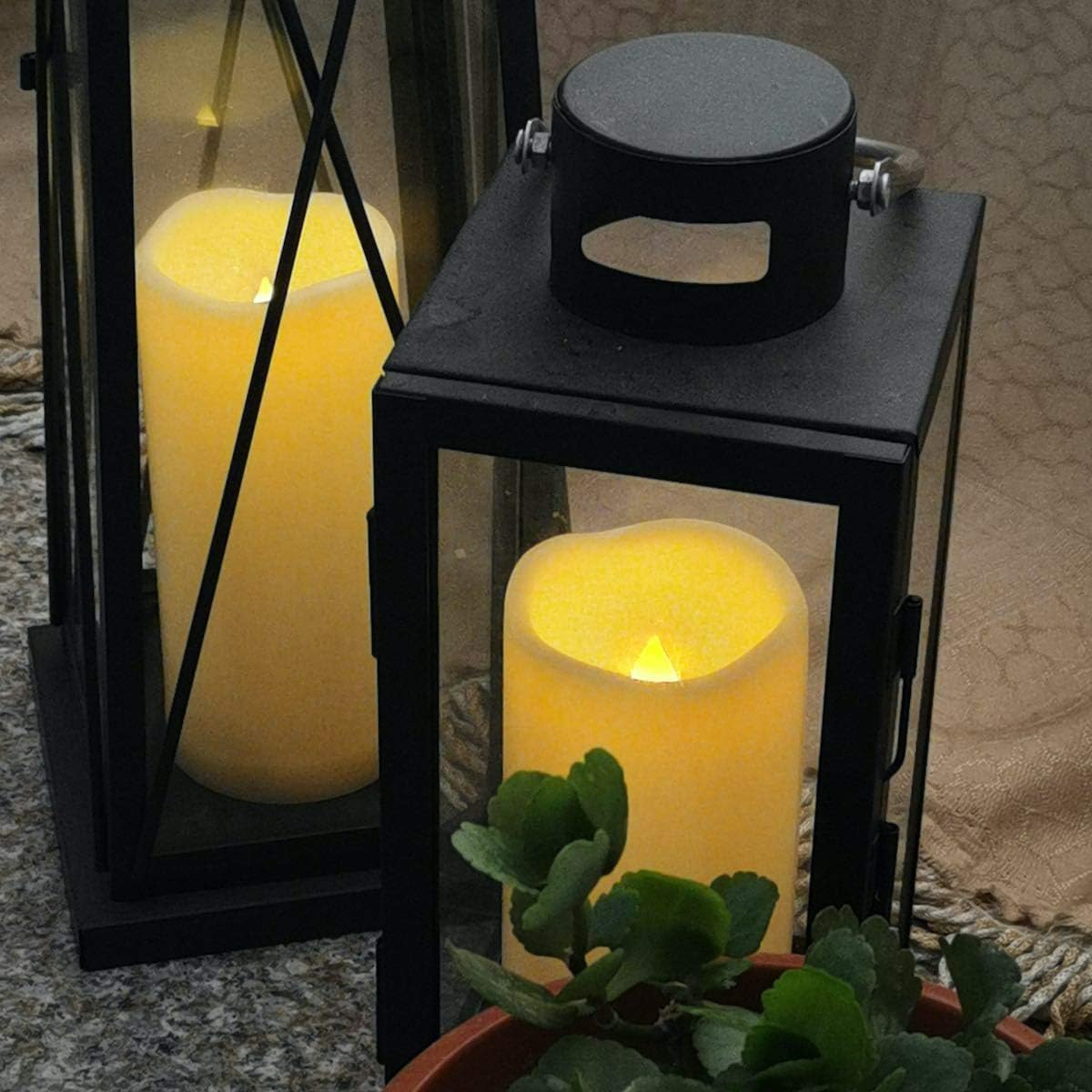 3PCS 7" Waterproof LED Flameless Timer Candles, 1000 Hours Long Battery Life/Flickering Battery Operated Electric Outdoor LED Large Pillar Candle for Outside Lantern Festival Decor etc.