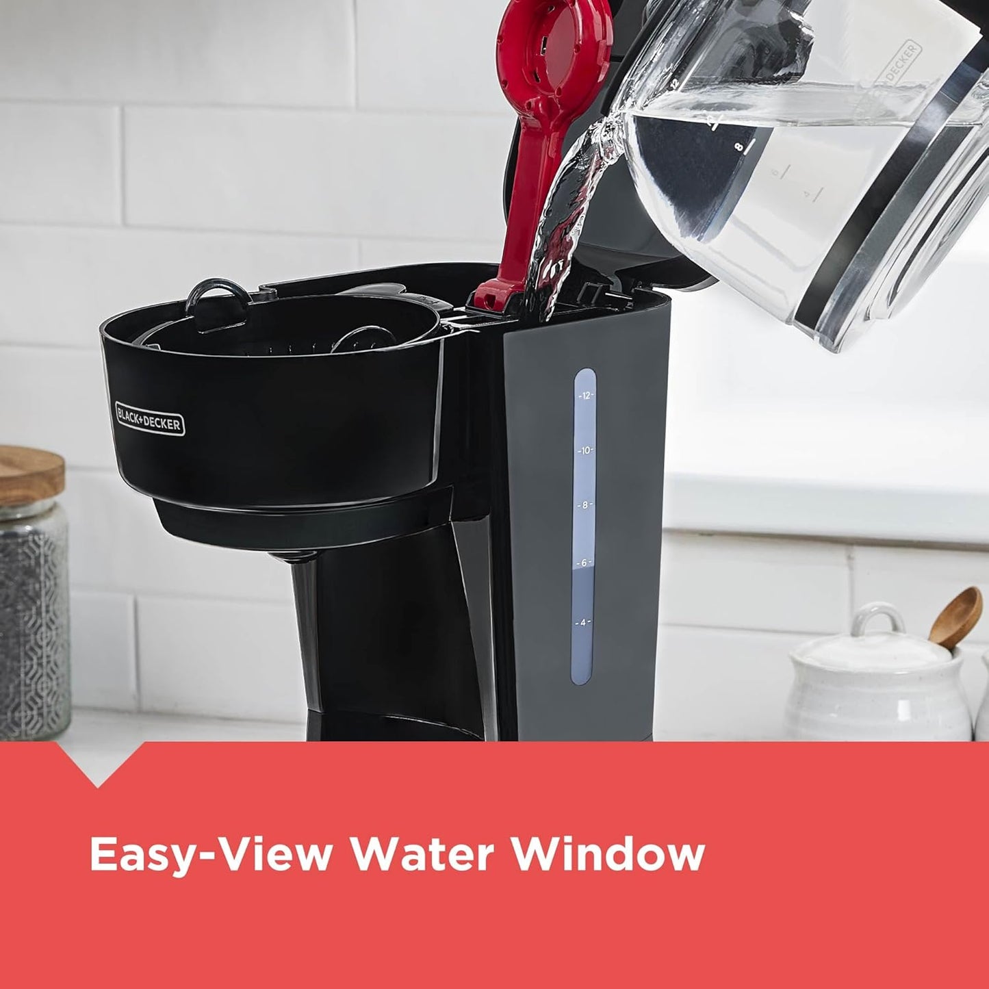 BLACK+DECKER 12-Cup Coffee Maker with Easy On/Off Switch, Easy Pour, N