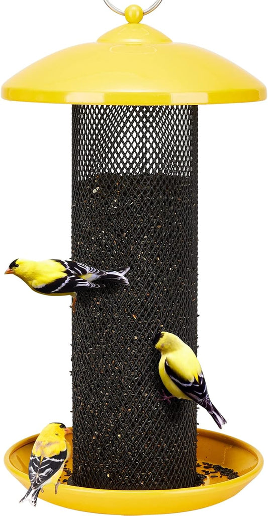 Kingsyard Finch Feeders for Outdoors Hanging, Metal Mesh Tube Bird Fee
