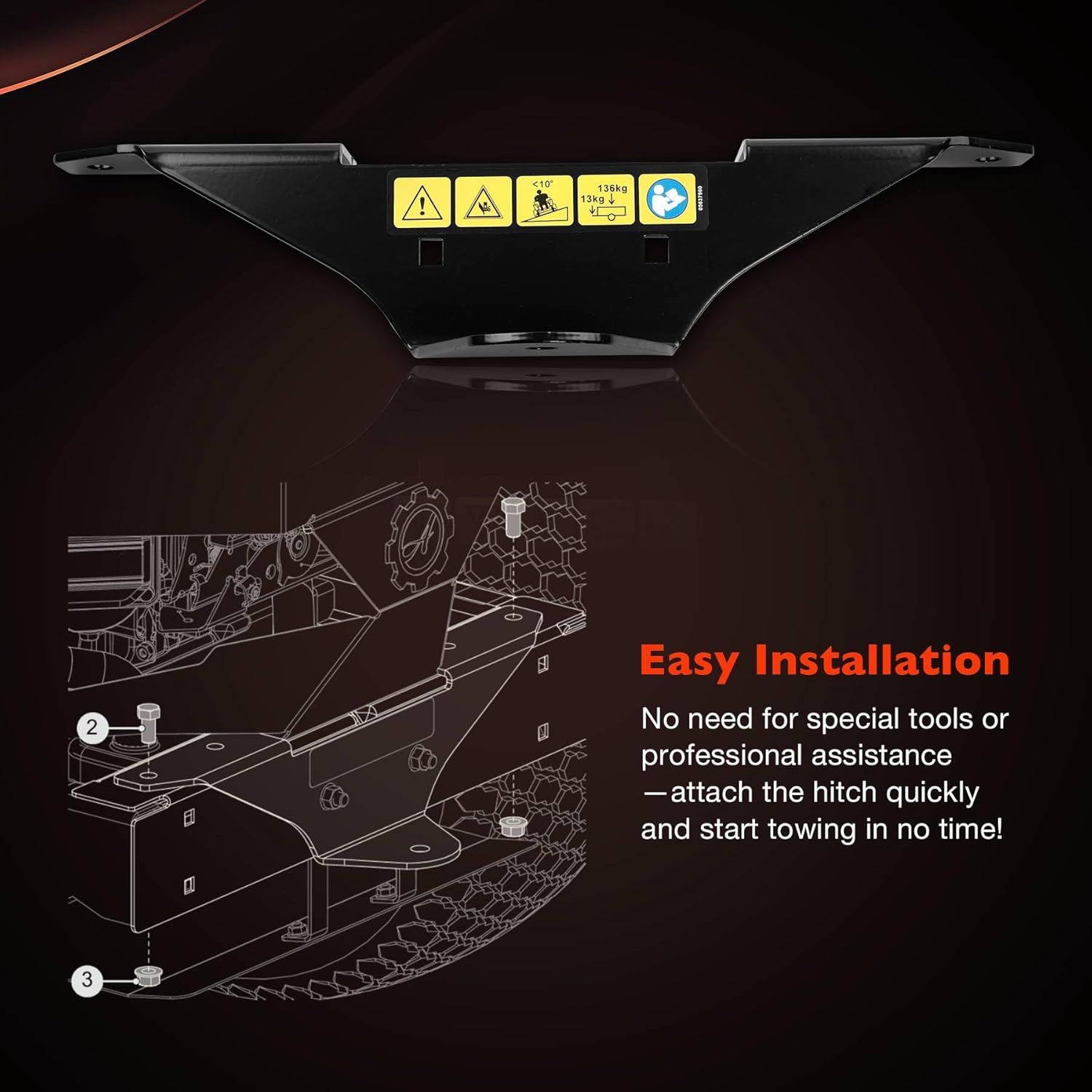 71502800 Trailer Hitch Kit for Edge Zero Turn Mowers, Heavy Duty Towin